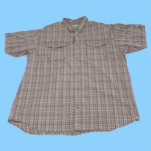 XXL Men's Fishing Outdoor Fishing Hiking Columbia Mesh Vent Short Sleeve Shirt